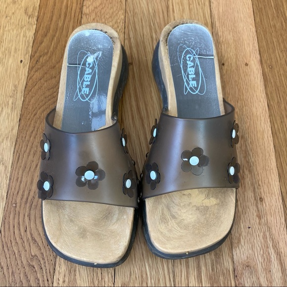 [sold via consignment] 90s platform jellies slide sandal w/ daisies 🦋🌼 - Picture 2 of 5